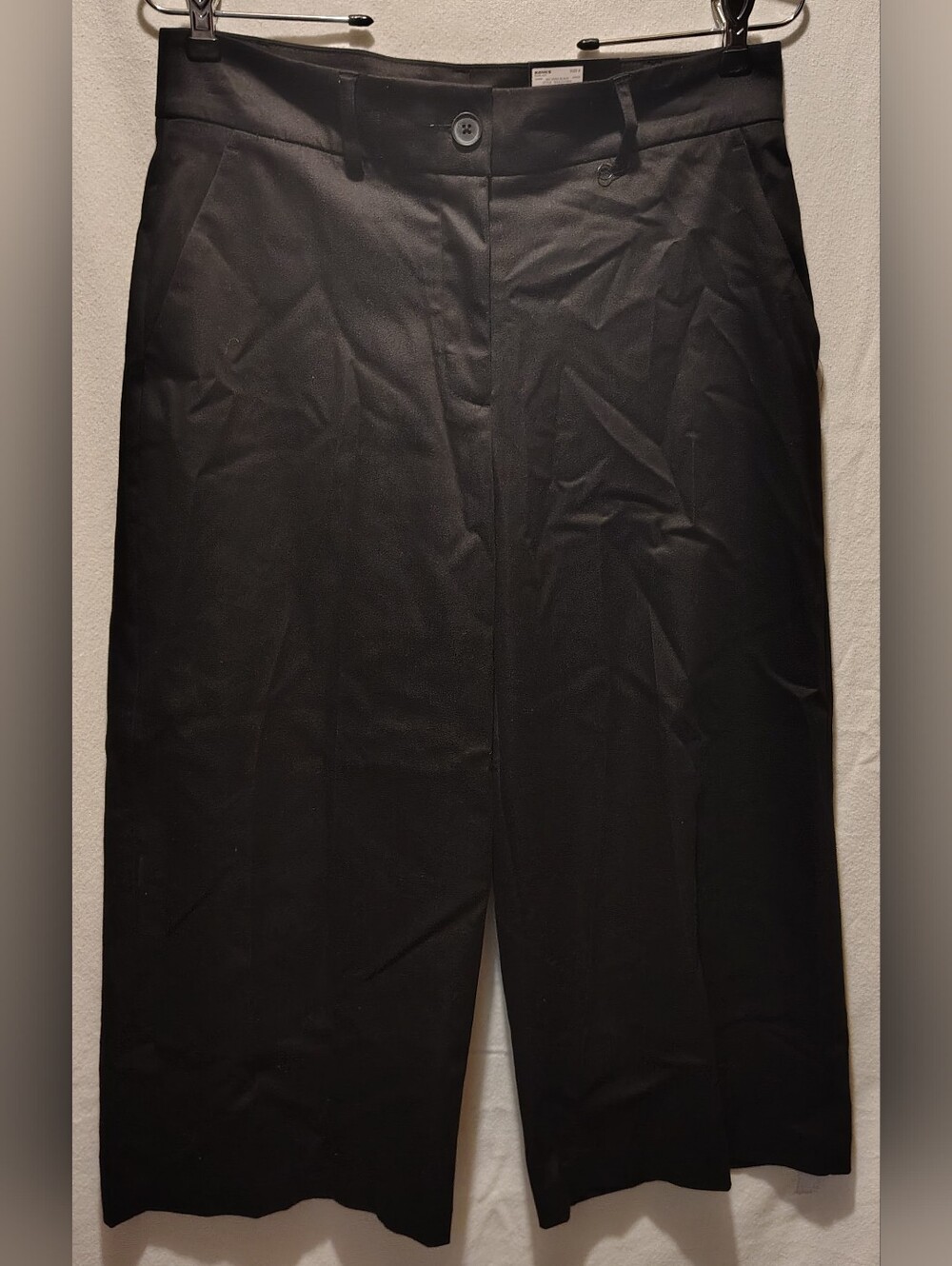Simply Vera By Vera Wang 001 Black Wide Leg Capri Slacks Size 8 NWT